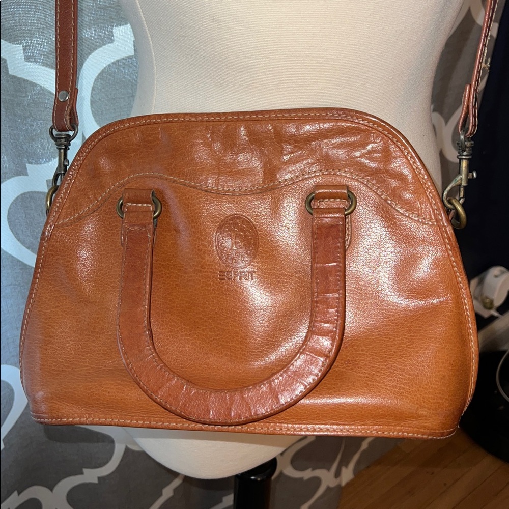 Vintage Esprit Brown Leather Crossbody Bag - Picture 2 of 8